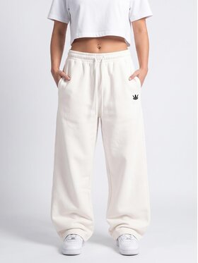 Jigga Wear Jigga Wear Spodnie dresowe Szerokie Ecru 133088 Biały Regular Fit