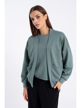 CLICK CLICK Kardigan 71-0042 Zielony Relaxed Fit