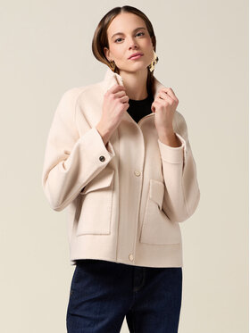 Oltre Oltre Płaszcz zimowy 8161J000233N012 Kremowy Baggy Fit