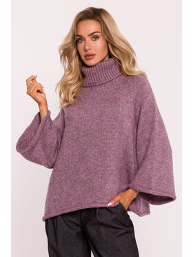 Made of Emotion Made of Emotion Sweter M822 Fioletowy Baggy Fit
