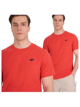 4F 4F T-Shirt 4FWMM00TTSHM2256-062S Czerwony Regular Fit