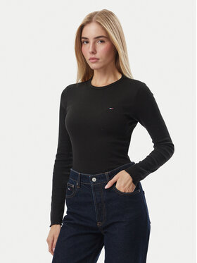 Tommy Jeans Tommy Jeans Bluzka DW0DW23524 Czarny Slim Fit