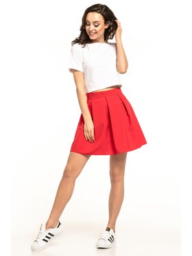 Tessita Tessita Spódnica mini T316 Czerwony A-Line Fit