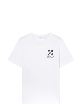 Off-White Off-White T-Shirt OMAA027S26JER00B1 Biały Regular Fit