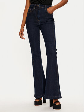 Rinascimento Rinascimento Jeansy 1000768864325 Granatowy Wide Leg