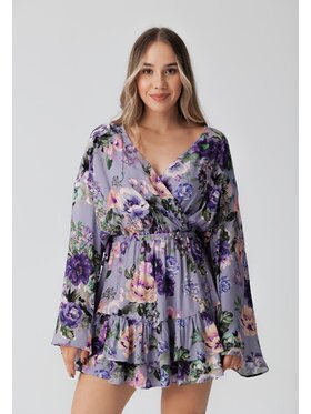 LAURELLA LAURELLA Sukienka codzienna 4SS081 Fioletowy Regular Fit