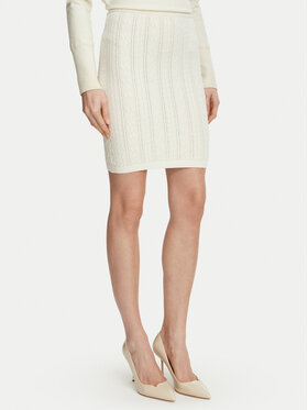 Guess Guess Spódnica mini W6BD12 Z1442 Kremowy Regular Fit