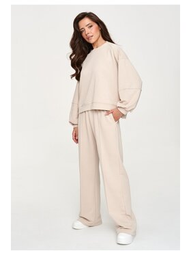 Makadamia Makadamia Dres M951 Beżowy Loose Fit