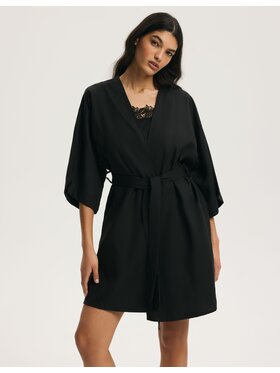 Esotiq Esotiq Szlafrok 45223 Czarny Regular Fit