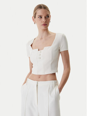 Guess Guess Μπλουζάκι W6RP08 KCBO2 Εκρού Classic Fit