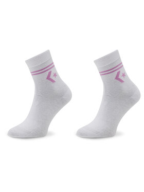 Converse Converse Set di 2 paia di calzini lunghi da donna E1027W Bianco