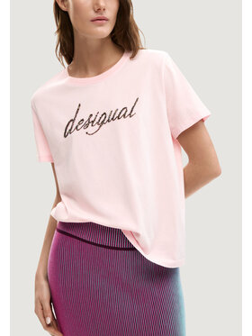 Desigual Desigual T-Shirt TS_VARSOVIA Różowy Casual Fit