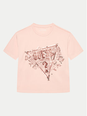 Guess Guess Футболка J4YI30 K6YW4 Рожевий Boxy Fit