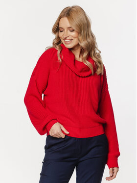 Willsoor Willsoor Sweter 66103 Czerwony Loose Fit