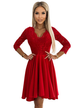 Numoco Numoco Sukienka elegancka 240682 Czerwony Regular Fit