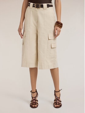 Motivi Motivi Pantaloncini P026Q004216N002 Écru Flared Fit