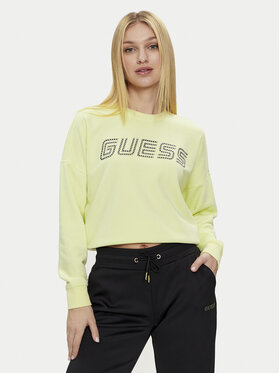 Guess Guess Majica dugih rukava Skylar V4GQ07 K8802 Zelena Relaxed Fit