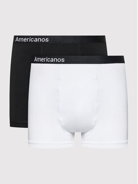 Americanos Americanos Set od 2 para bokserica Boxers Bijela Regular Fit
