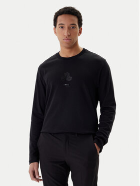 BOSS BOSS Pikkade varrukatega T-särk Mirror Togn 50549414 Must Relaxed Fit