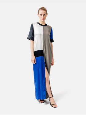 Helene Galwas Helene Galwas Sukienka codzienna w stylu color blocking Biały Regular Fit