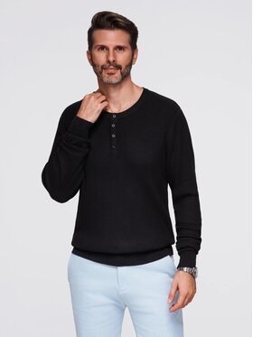 Ombre Ombre Sweter OM-SWSW-0182 Czarny Regular Fit