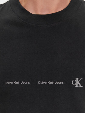 Calvin Klein Jeans Majica Logo Repeat J30J324668 Črna Regular Fit