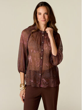 Oltre Oltre Camicia 5050J000980N0V7 Marrone Regular Fit