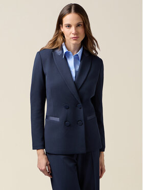 Oltre Oltre Marynarka Q782R104615N034 Niebieski Slim Fit