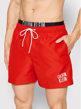 Calvin Klein Swimwear Calvin Klein Swimwear Plavecké šortky Medium Double KM0KM00702 Červená Regular Fit