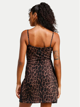 adidas adidas Kasdieninė suknelė Seasonal Essentials Leopard Print JZ0204 Ruda Slim Fit