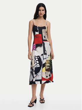 Desigual Desigual Rochie de zi Newspaper Coll 25SWVK40 Colorat Regular Fit