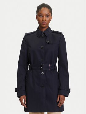 Tommy Hilfiger Tommy Hilfiger Trenčkot Heritage Single WW0WW24966 Mornarsko modra Regular Fit