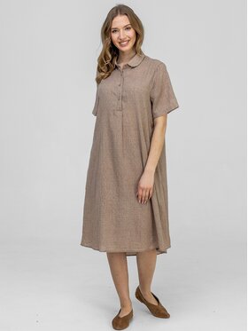 Perso Perso Letné šaty RBE266202F Hnedá Regular Fit