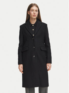 Tommy Hilfiger Tommy Hilfiger Vlněný kabát Classic WW0WW51106 Černá Regular Fit
