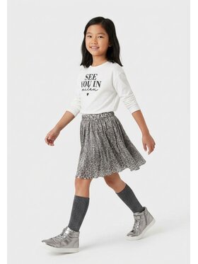 minoti minoti Spódnica plisowana 32SKIRT161 Srebrny Regular Fit
