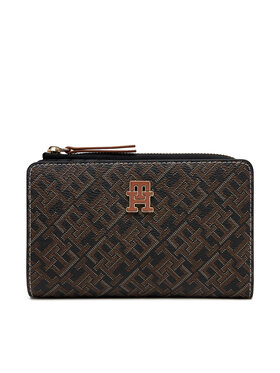 Tommy Hilfiger Tommy Hilfiger Portofel Mare de Damă Th Monoplay Leather Med 7 Wallet AW0AW17417 Negru