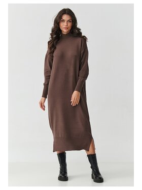 Makadamia Makadamia Sweter S166 Brązowy Loose Fit