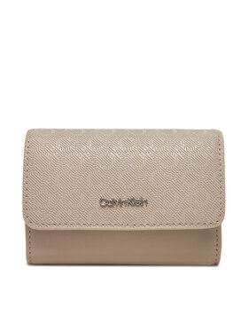 Calvin Klein Calvin Klein Γυναικείο Πορτοφόλι Ck Must Aop Small Trifold W Zip LV04F1038G Μπεζ