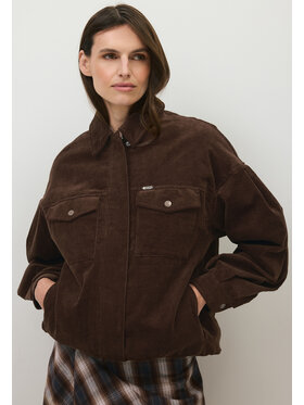 BIZUU BIZUU Kurtka przejściowa ARI RELAXED CORD JACKET Brązowy Standard Fit