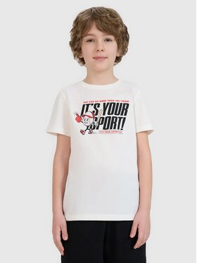 4F 4F T-Shirt 4FJRSS25TTSHM2568-11S Biały Regular Fit