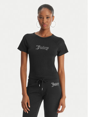 Juicy Couture Juicy Couture Tricou Baby JCWCT126317 Negru Slim Fit