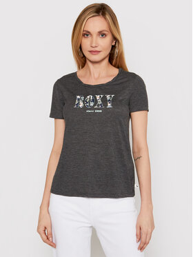 Roxy Roxy T-Shirt Chasing The Swell ERJZT05179 Szary Regular Fit