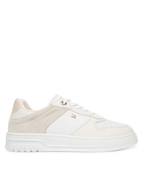 Tommy Hilfiger Tommy Hilfiger Sneakersy Th Sporty Cupsole Tumbled Ltr FW0FW09024 Écru