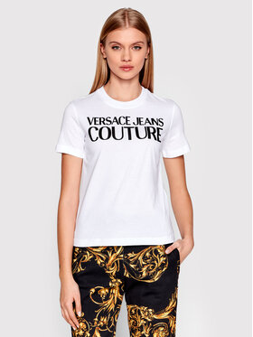 Versace Jeans Couture Versace Jeans Couture T-Shirt Logo Rubber 72HAHT02 Weiß Regular Fit