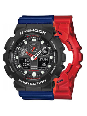 Casio Casio Zegarek SET GA-100B-4AER + BEZEL 10508136 + PASEK 10527467 Czerwony