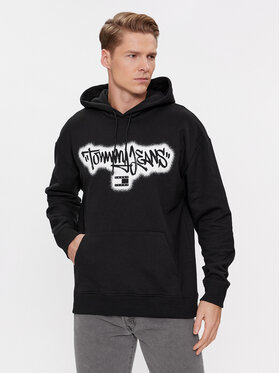 Tommy Jeans Tommy Jeans Majica dugih rukava Spray Graffiti DM0DM18419 Crna Relaxed Fit