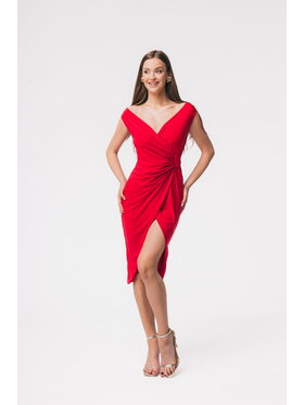 Aurora Aurora Sukienka koktajlowa Bardott Czerwony Feminine Fit