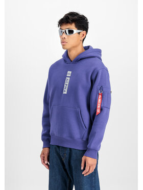 Alpha Industries Alpha Industries Bluza Alpha Puff Print Hoodie Fioletowy Regular Fit