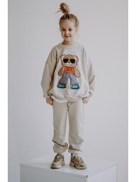 Bejbi Story Bejbi Story Bluza Bluza oversize Jackie Teddy bez kaptura Beżowy Oversize