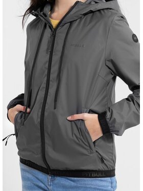 PITBULL PITBULL Kurtka przejściowa damska z kapturem PRIMOSA L Szary Regular Fit
